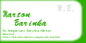marton barinka business card