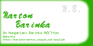 marton barinka business card
